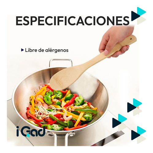 Cucharas De Bambú Para Cocina 2 Piezas Ecofriendly Resistentes Igad Ideales Para Sartén Antiadherente Y Utensilios Delicados