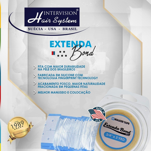Fita Lace Front (azul) Prótese Capilar - Rolo 3yds (2,74mts)
