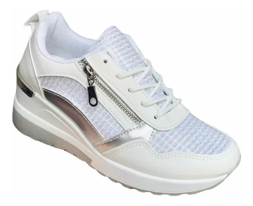 Zapatillas blancas con taco hotsell