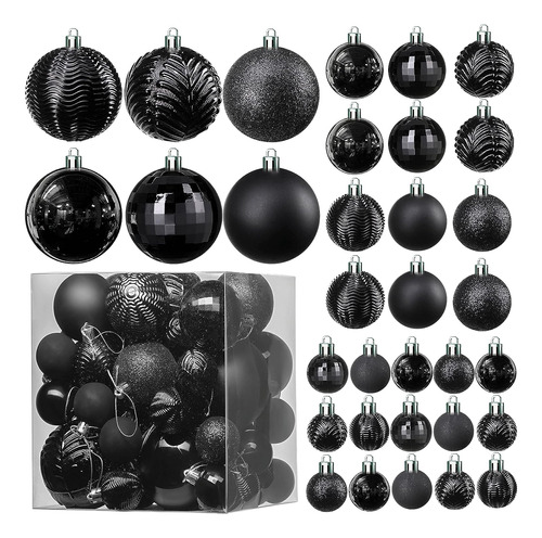 Juego De Adornos Para Navidad Prextex, Negro, 36pcs