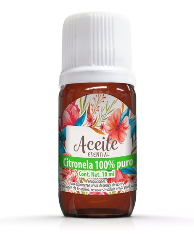 Imagen 1 de 3 de Citronela Aceite 10 Ml Esencial 100% Puro 100% Natural