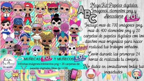 Papeles Imagenes Png Muñecas Muñecos Lol Kit Imprimible