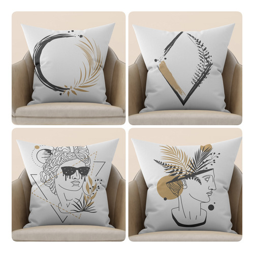 Souvenir Almohadon + Funda 40x40 Cm Minimalista Beige