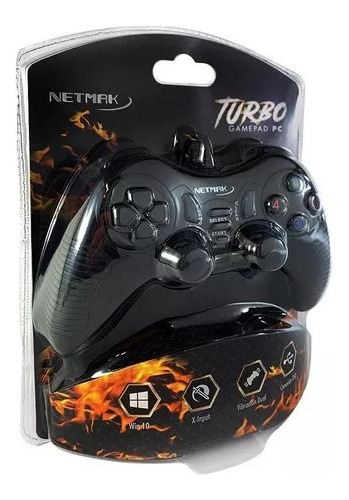 Joystick Gamepad Gamer Turbo Netmak Pc Usb Dual Shock 