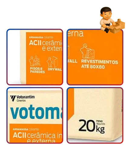Kit Com 2 Argamassa Votomassa (acii) Ceramica Externa - 20k