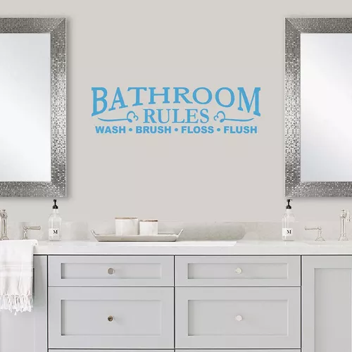 Vinilo Decorativo Baño. Reglas Del Baño. Adhesivo Decoracion