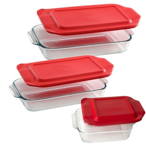 Set Fuentes De Vidrio Con Tapa | Pyrex | 2.8l - 1.9l - 1.9l