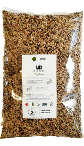 Mix De Arroz Orgánico Integral Pampa´s Organic Bolsa 5 Kgr