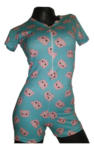 Combo X2 Pijama Enteriza Short Manga Corta Mujer Durazno X2