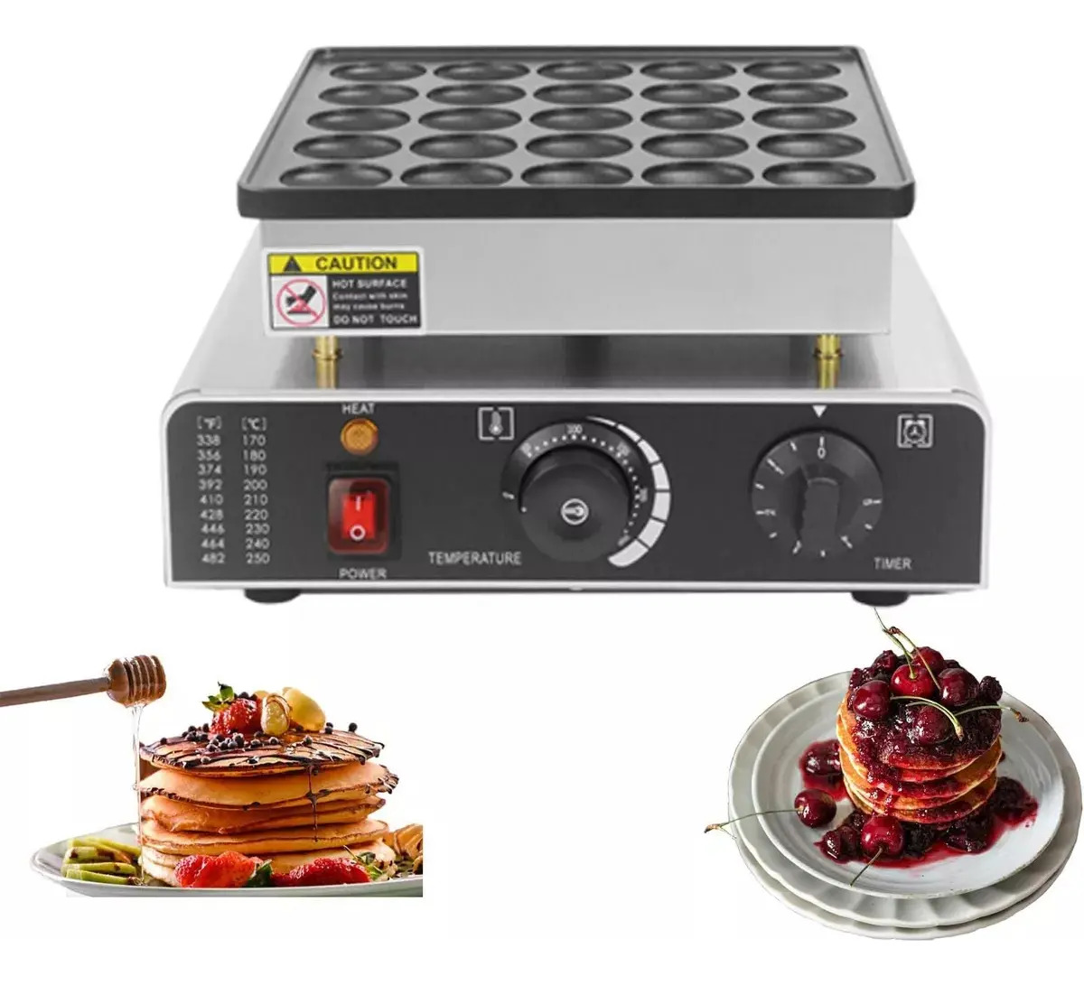 Maquina Electrica Industrial Comercial Mini Hotcakes 25pz CurranHT2240 Cupcakes, Panqueques Y Muffins