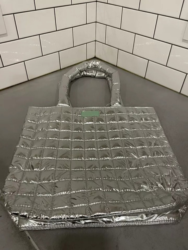 Bolso De Hombro Clinique Para Compras De Maquillaje Plateado
