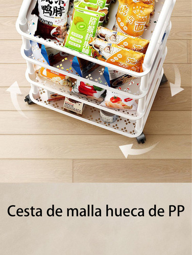. Carrito Organizador Estante Almacenaje 4 Niveles Con