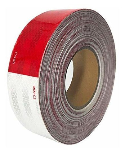 Dot-c2 2  Pulgadas X 150'feet Rojo / Blanco Cinta Reflectant