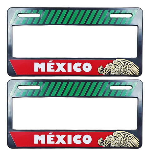 Set 2 Portaplacas Mexico Universales Auto / Camioneta