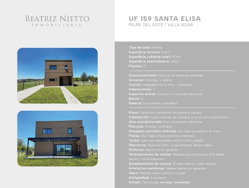 Imagen 7 de 32 de Emprendimiento Casas A Estrenar En Venta | Barrio Privado Santa Elisa En Pilar Zona Norte | Pilar Del Este | Financiación