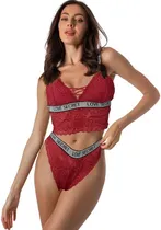 Comprar Coordinado  Sexy Encaje Conjunto Lenceria Bralette Y Tanga