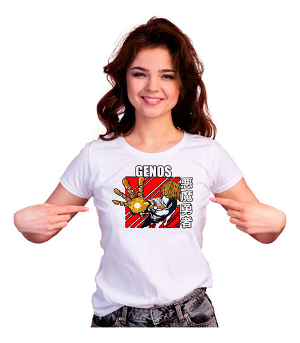 Playera Dama Art One Punch Man Genos P100