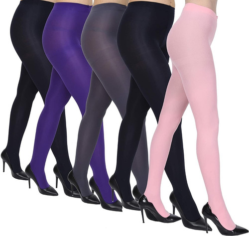 Pantimedias Mallas Gruesas  Colores Vintage 6 Pzs Negro 