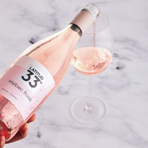 Kit 06 Un. Vinho Argentino Rosé Seco Latitud 33 Malbec 750ml