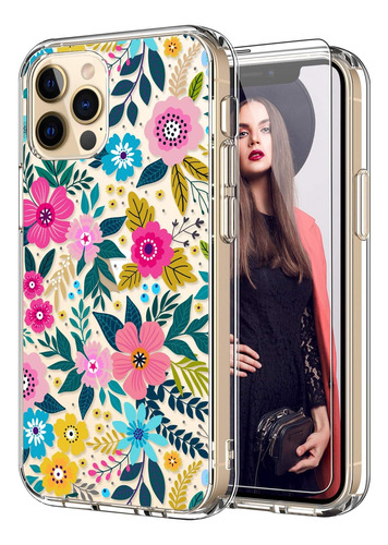 Funda Icedio Para iPhone 12/12 Pro Colorful Blooming Floral