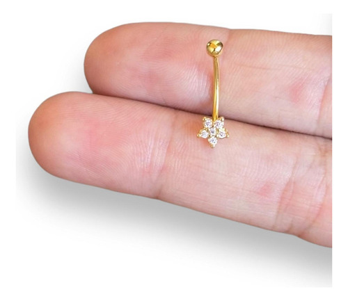Piercing Intimo Genitál Umbigo Rook Coração Aço Cirúrgico Cor Florzinha Delicada Dourada