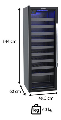 Adega Venax Piubella Cave 200l Invertida 50 Garrafas 220v