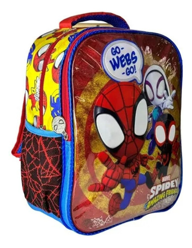 Mochila 3d Prescolar Chica Kinder Ruz Marvel Disney Spiderman Hombre Araña 174701 Webs Coleccion Color Rojo