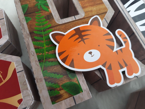7 Letras 3d Mesa Dulce Animales De La Selva 20 Cm