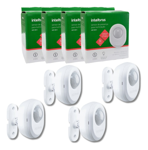 Kit 4x Sensor De Movimento Interruptor Espi 360 A Intelbras