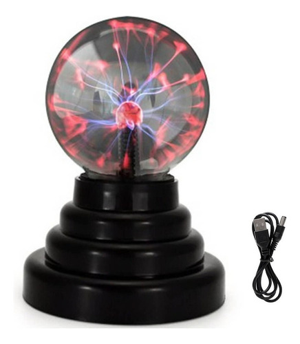 Lampara Bola Plasma Mesa Cristal Sensor Toques Electricos