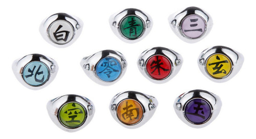[ 10 Anéis + Colar Naruto Akatsuki