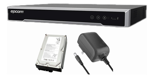 Epcom Kit Dvr 4 Canales Turbohd + 4 Canales Ip 8 Mp 4k Tecnología Acusense Evita Falsas Alarmas + Disco Duro 2tb Audio Por Coaxitron 4 Entradas De Alarma 1 Salida De Alarma + Detección De Rostros