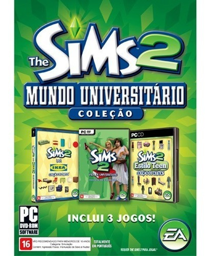 Coleção The Sims 2 Mundo Universitário Pc Original Portugues