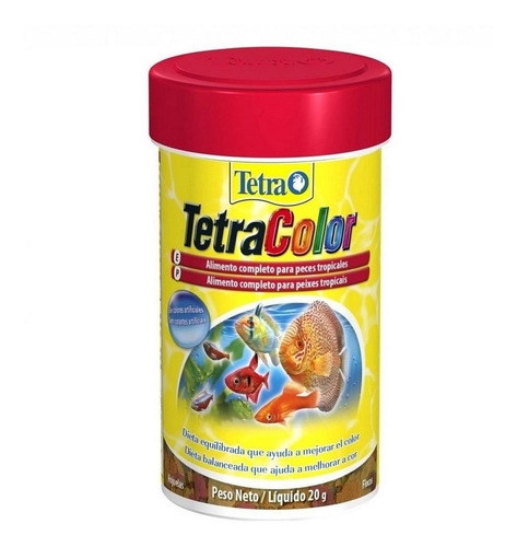 Ração P/ Peixe Tetra Color Flakes Em Flocos 100ml 20g