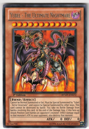 Yugioh Yubel The Ultimate Nightmare Rare 1st Rymp-en072