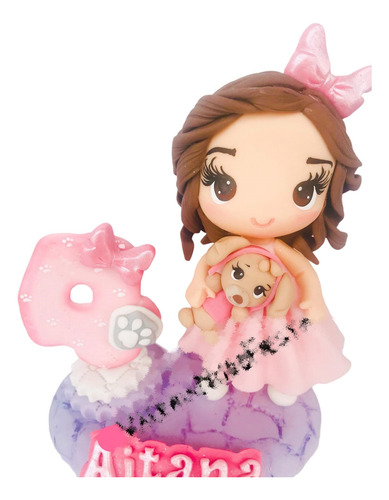 Vela Paw Patrol Sky Niña Skye Cake Topper Pasta Francesa