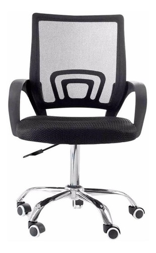 Cadeira de escritório Pctop Office Fit 1001 9050 ergonômica  preta com estofado de mesh y tecido