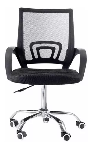 Cadeira de escritório Pctop Office Fit 1001 9050 gamer preta com estofado de mesh y tecido