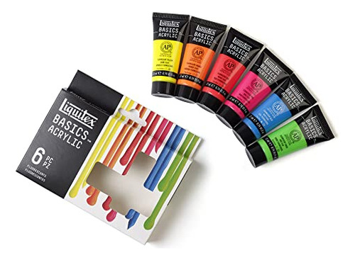 Liquitex Set Fluorescente Row Con 6 Pinturas Acrílicas Bási