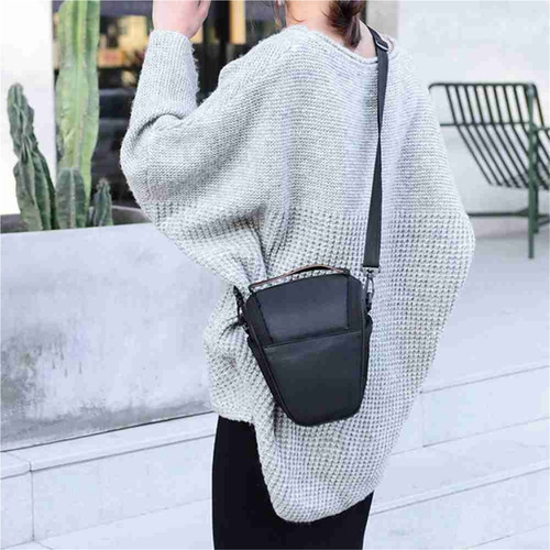 1 Mochila De Hombro De Nailon Triangular For Cámara Negra