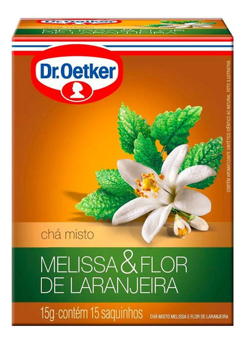 Chá de Melissa com Flor de Laranjeiras Dr. Oetker 15g com 15 unidades