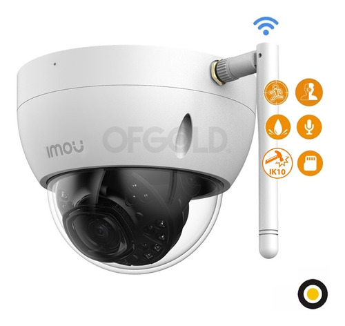 Cámara Ip Wifi Imou Domo 3mp Microfono Ip67 Ik10 Con Fuente 