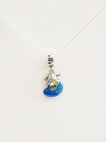 Collar Signo Acuario Zodiaco Plata .925 Fino Diseño Color Plateado