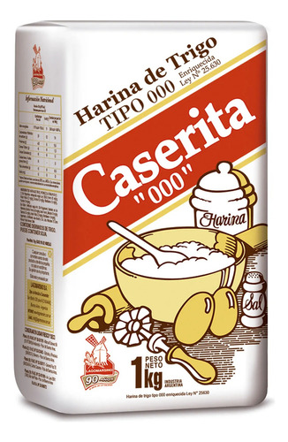 Harina De Trigo 000 Caserita Para Múltiples Recetas 1 Kg