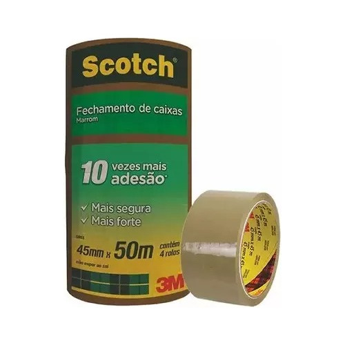 Fita Adesiva Pacote Mudança Kit 3m Marrom 45x45 Qualidade