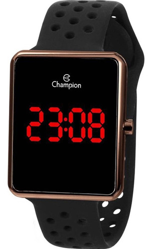 Relógio Champion Feminino Led Preto Chocolate Ch40081r