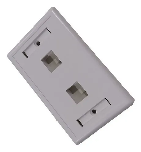 Faceplate Frente 2 Dos Puertos Tapa Bastidor Rj45 Simple