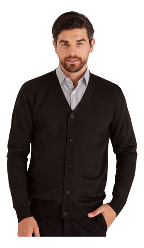 Sweater Macowens Cardigan Hombre Liso Negro Hombre 60392