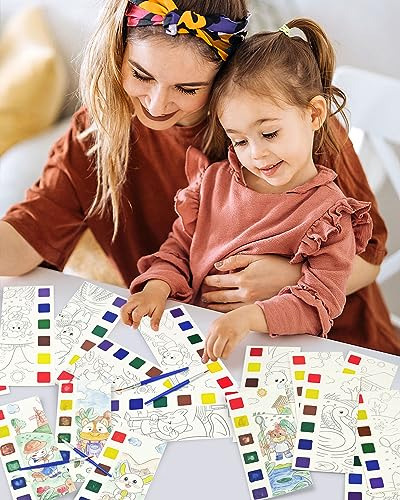 Kit De Pintura De Acuarela De Animales Con Mini Pinceles