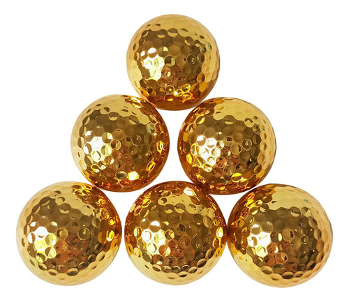 Pelotas De Golf Doradas De Doble Capa, Pelotas Cantidad 6
